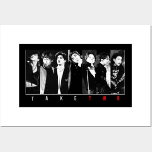 BTS Take two OT7 , front printed (Dark theme) Posters and Art